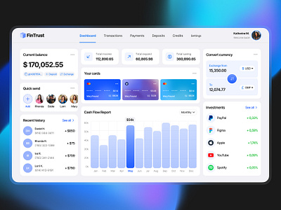 FinTrust Finance Dashboard bank bank dashboard banking dashboard finance dashboard fintech hero image investing investing dashboard