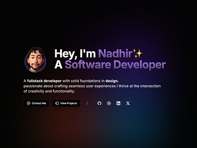 Nadhir.dev - Developer Portfolio Website clean design showcase developer developer portfolio figma gallery geist sans inter nextjs personal website portfolio portfolio website shadcn tailwind ui vercel website