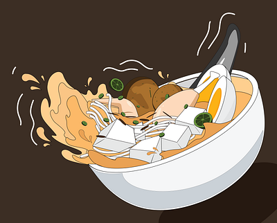 Soto Banjar 2dillustration foodillustration graphic design illustration indonesiafood soto