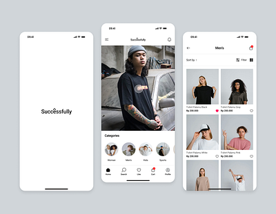 "Successfully" Online Shopping App Design Exploration branding graphic design ui