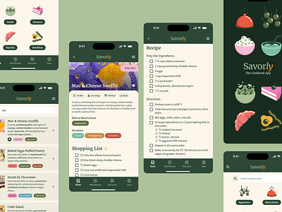 Daily UI #040: Recipe or Food Order daily ui design food illustration mobile recipe ui ui design