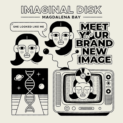 IMAGINAL DISK album album cover character conceptual digital art drawing grunge illustration merchandise music poster shirt typography