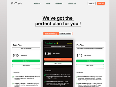 Fit-Track Pricing & User Flow 💪 dribbble figma figmadesign fitnessapp pricingpage pricingplan ui ux website websitedesign