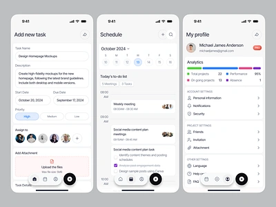 Task Manager Mobile App UI/UX app design calendar clean form ios ios app mobile mobile app mobile app design mobile app uiux navbar product design project management saas task task management task manager uiux ui uiux ux