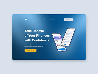 Landing page header section figma fintech header hero landing page ui ui design website header