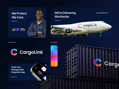 CargoLink - Logistics & Delivery Branding animation blue brand brand identity branding branding ideas cargo delivery design gradient graphic design logistics logo logo branding logo design logo identity logo motion motion motion graphics vektora