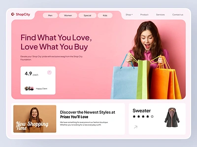 ShopCity- Ecommerce Website Hero design dropshipping e store ecommerce ecommerce hero hero section hero sections landing page minimal modern design online retall online shopping product page saas shop shopify ui uiux website website design