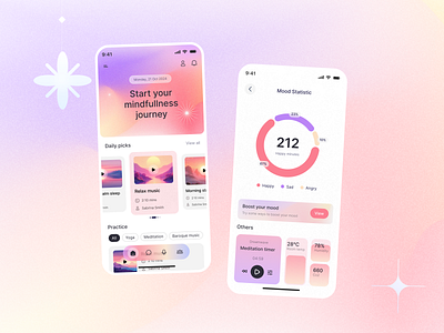 Mental Heath APP | UI Mobile APP Design creative health mental heath app ui design ui ux design