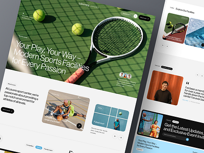 Louvre sports center landing page design exploration landing page sport sports center tennis ui ui design ux ux design web web design website