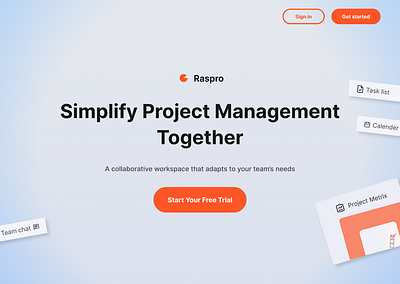 Workflow & Project management website landing page design effects figma landing page ui ux website design