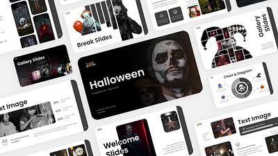 Halloween Presentation branding design elegant graphic design halloween logo powerpoint presentation template