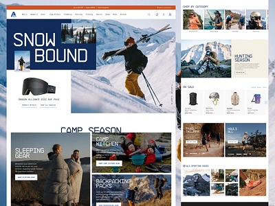 Al's Sporting Goods camping cart clean climbing e commerce ecom ecommerce homepage landing page marketplace outdoors products shop shopify shopping sporting goods sports store web design website