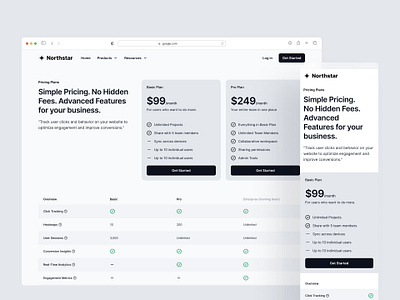 Northstar Subscriptions design subscriptions ui ux web white