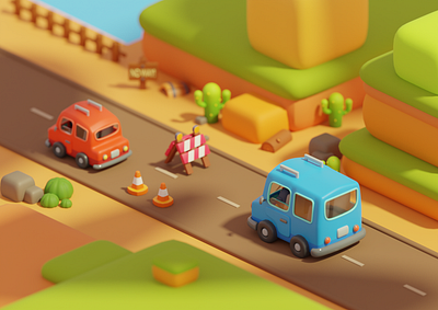 Road 3d concept illustration