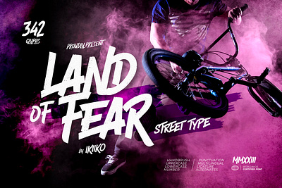 Land Of Fear - Street Font brand branding brush design extreme fashion font graphic headline logo street streetwear style stylish typeface typo typography urban youth