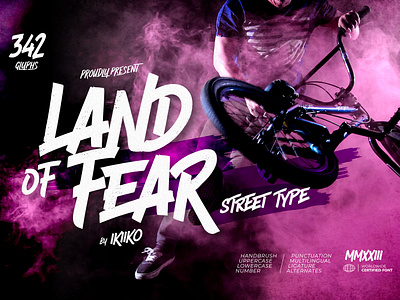 Land Of Fear - Street Font brand branding brush design extreme fashion font graphic headline logo street streetwear style stylish typeface typo typography urban youth