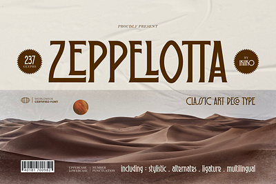 Zeppelotta - Classic Art Deco Font 60s 70s art deco bohemian boho branding classic cult font hippie logo logotype poster retro serif type typeface typo typography vintage