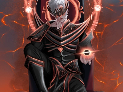 Heavenly Darkness Emperor art character character design darkness digital art digital painting drawing emperor hell illustration king power procreate ruler sketch