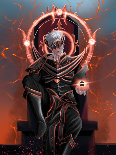 Heavenly Darkness Emperor art character character design darkness digital art digital painting drawing emperor hell illustration king power procreate ruler sketch