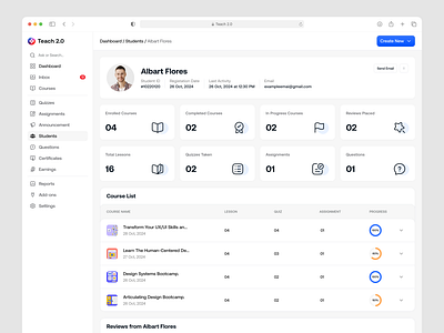 Student Overview Dashboard learning path learning platfrom product design report saas design staff training student student dashboard student report team training ui ux web app web design