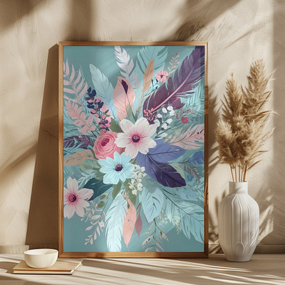 Powder Blue Blossom graphic design plants