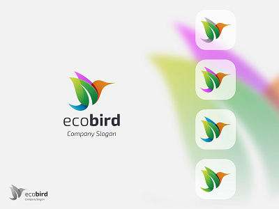 Eco Bird Logo animal bird branding business character colorrful company corporate creative gradient identitt logo media modern