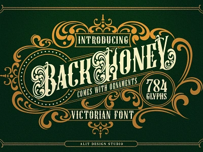 Back Honey Victorian Font design font fonts letteing typeface victorian