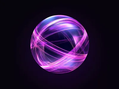 AI Prompt Input Orb Experiment 3d ai animation form input gradient input interaction design light trails motion design orb pink prototype purple sphere ui ux