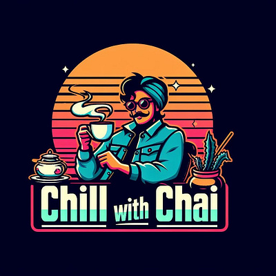 Chill with chai Logo design graphic design