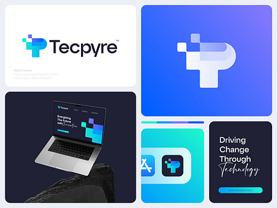 Modern Identity for a Futuristic, Innovative, Tech Solutions abstract logo brand identity branding design digital dynamic futuristic gradient logo icon innovative logo logo design modern logo monogram saas solutions tech logo tp logo visual identity web3