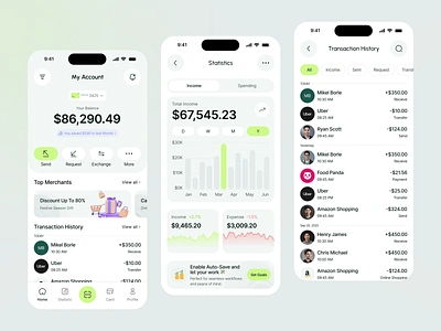 Mobile Banking App Design app design app design figma app designer app ui ux design banking app banking app design design figma uiux mobile app mobile banking app modern app design modern wallet app design oripio design agency sajiburuxui wallet app design