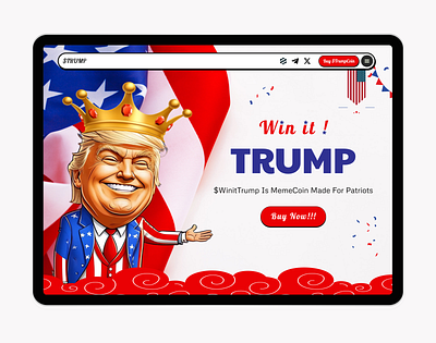 Win it Trump- Meme Coin Website meme coin meme landing page meme website trump trump coin trump win win trump