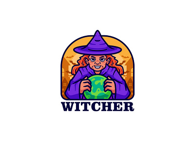 Witch Mascot logo design cartoon cartoon logo cartoon witch character cute illustration logo mascot mascot logo vector witch illustration witch logo witch mascot wizard logo