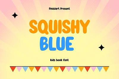 Squishy Blue branding decorative font graphic design kids font logo