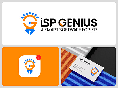 ISP Genius Branding abstract logo app icon brand identity branding creative logo genius logo isp genius branding isp genius logo logo design modern logo software logo