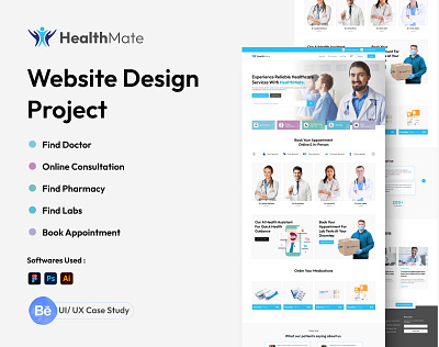 Modern Health Website Design at Figma Case Study case study design process figma figma design graphic design health website medical website design modern health website ui ui ux design uiux user experience user interface web design at figma website design