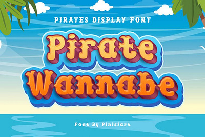 Pirate Wannabe – Display Font branding children display font graphic design kids logo tropical setting font youtube