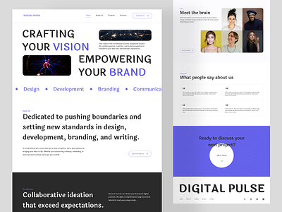 Digital Pulse - An Agency Website agency app branding design development landing page minimal design mobile ui ui design uiux website website design