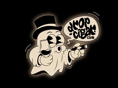 Ghost mascot and logo 1930 1930s cartoon character cigar creepy design ghost halloween illustration logo mascot old cartoon old school vintage