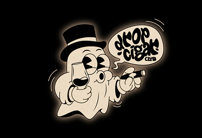 Ghost mascot and logo 1930 1930s cartoon character cigar creepy design ghost halloween illustration logo mascot old cartoon old school vintage