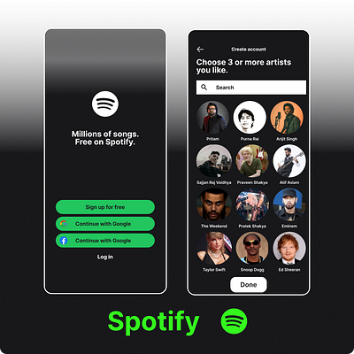 Spotify UI/UX branding graphic design logo ui