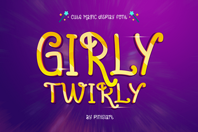 Girly Twirly – Cute Magic Display Font branding graphic design logo sparkly effect