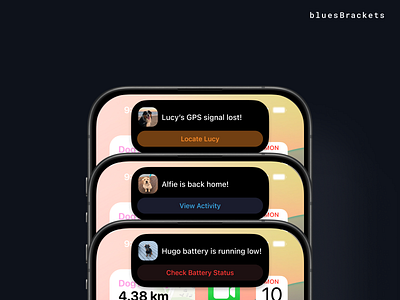 Dynamic Island Alerts for Pet Tracking 🐕🔋📶 dynamicisland mobileui pettracking realtimealerts techforpets