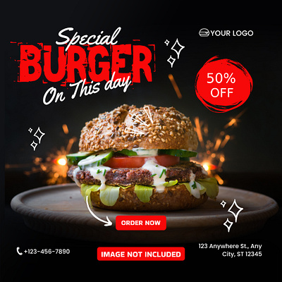 Burger Promo burger food menu promotion restaurant sell