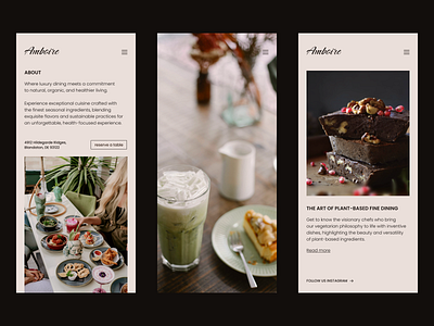 Luxury organic restaurant mobile ui design aesthetics app cafe clean food luxury minimalistic mobile restaurant ui