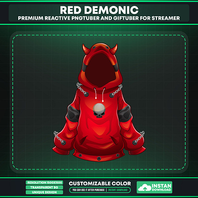 VTuber Accessories Hoodie - Vtuber Accessories with Demon Theme vtuber costume