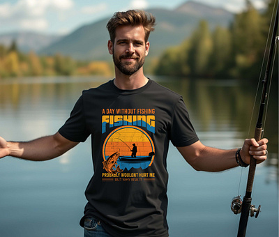 Fishing T-shirt Design branding custom t shirt design fishing fishing t shirt graphic t shirt illustration retro t shirt t shirt design typography typography t shirt design