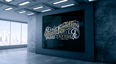 ROMAN KUZNETZOV TATTOO STUDIO LOGO blackletter brandlogo calligraphy customlogo gothic gothicletter lettering logodesigner logomaker tattoo tattoologo tattoologomaker tattooshop