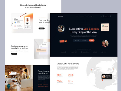 Job Finder Landing Page design homepage design job finder job search landing page sakthi tm ui design website