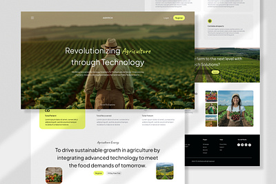 Innovative Agriculture Technology Website figma landing page modern ui uiux website website design